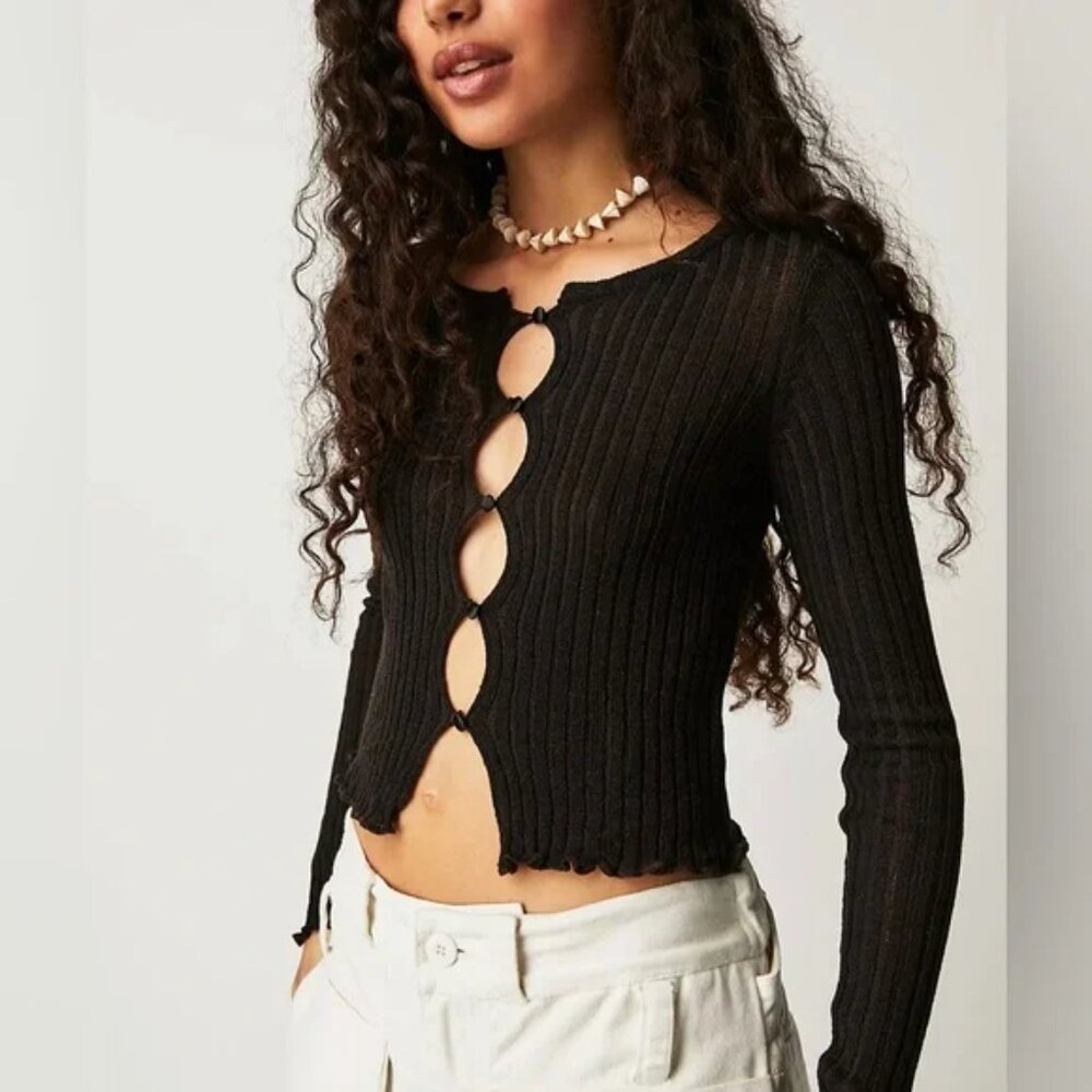 Free People | Erica Cardigan in Dark Chocolate
